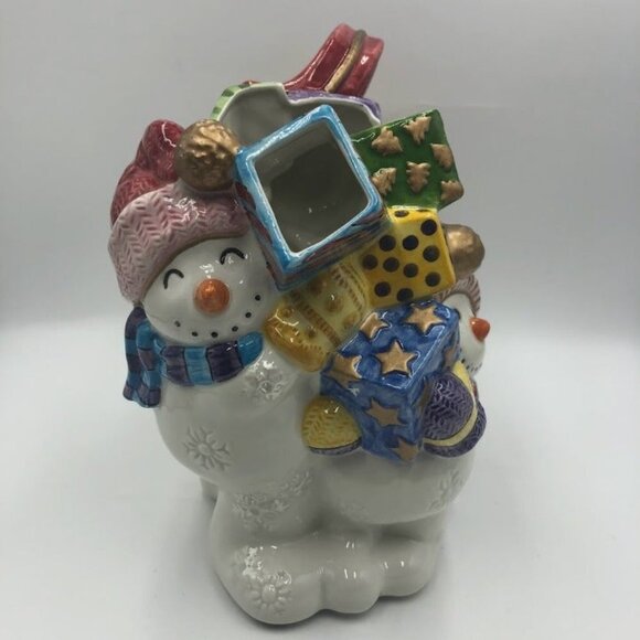 Vintage Fitz & Floyd Discontinued Snowman Christmas Ceramic Pitcher - Picture 5 of 14